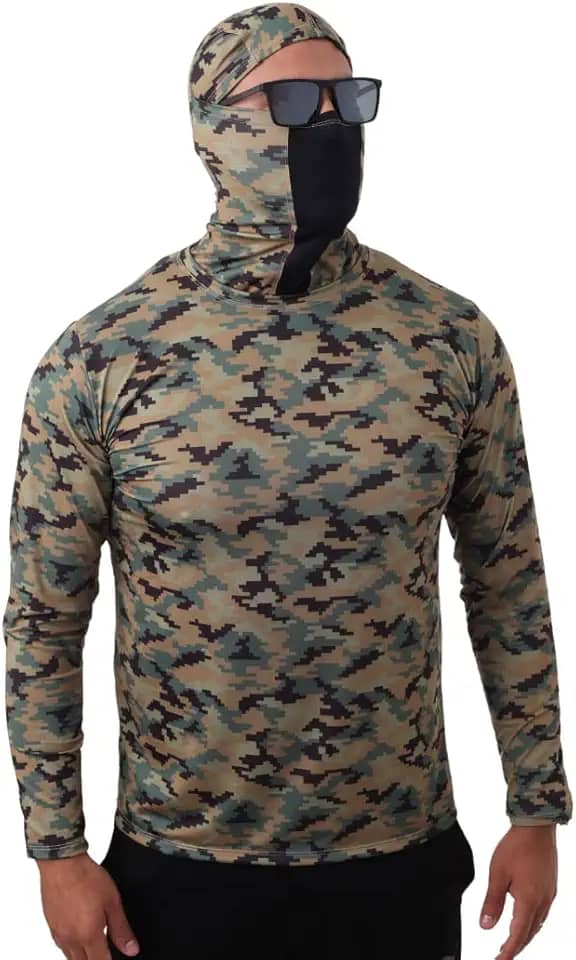 Camisa de Pesca Proteção UV50+ com Touca Ninja Marpat