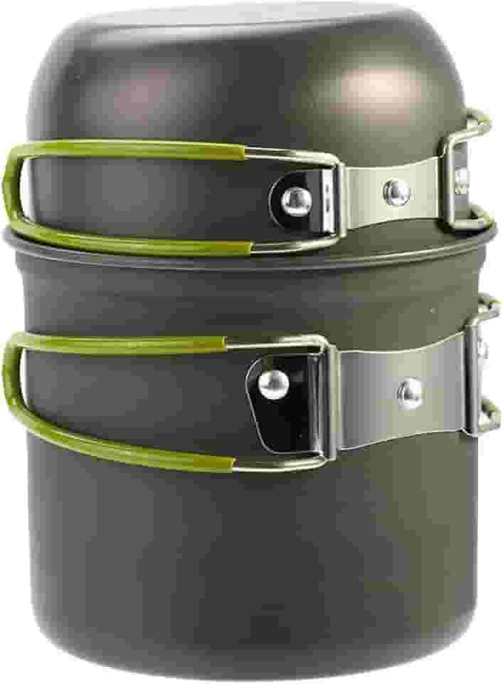 Conjunto de panelas de camping leve, durável e resistente a altas temperaturas Conjunto de panela portátil com bolsa de armazenamento para sobrevivência em acampamento ao ar livre