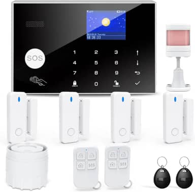 TUGARD Sistema De Alarme Sem Fio Wi-Fi Para Segurança Residencial, Sistema De Alarme Tuya Smart Home Security Diy Sem Mensalidade, Sistema De Alarme De Porta Compatível Com Alexa/Google Assistant, A