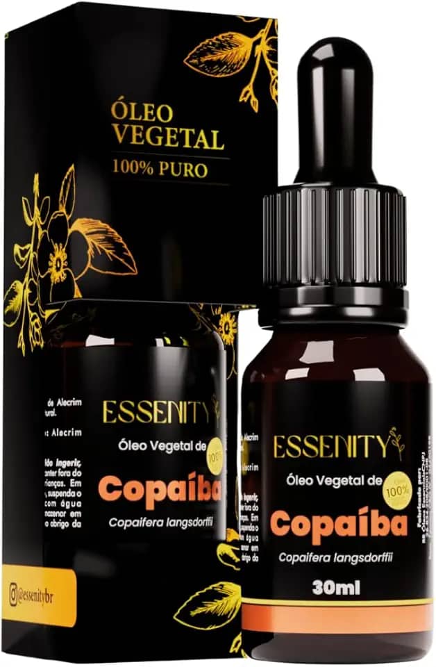 Óleo Vegetal de Copaíba, 100% Puro, Natural & Prensado a Frio – Anti‑inflamatório, Cicatrizante, Pele, Cabelo e Unhas 30 ml – ESSENITY