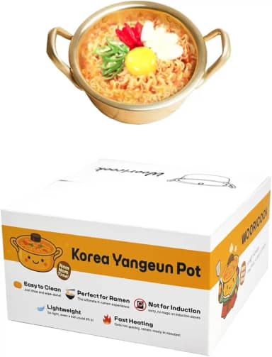 Panela de macarrão de alumínio Korea Yangeun 6,3" (16 cm) | Panelas coreanas tradicionais para ramen, sopa e ensopado