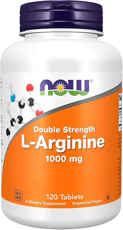 NOW Foods L-Arginina 1000mg L-Arginine 120 Tablets Importado