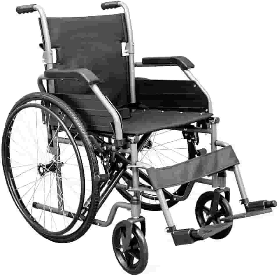 Cadeira De Rodas Aço Carbono Dobrável 125kg Basic Hidrolight Assento 44cm