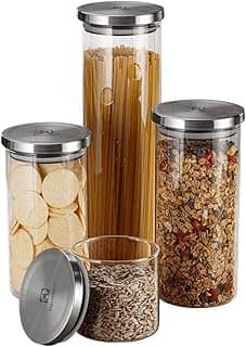 Potes Herméticos Porta-Mantimentos com Tampa de Inox Electrolux - 4 unidades