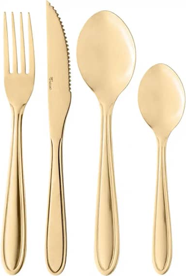 LYOR - Faqueiro 24 Peças Gastro Dourado Aço Inox