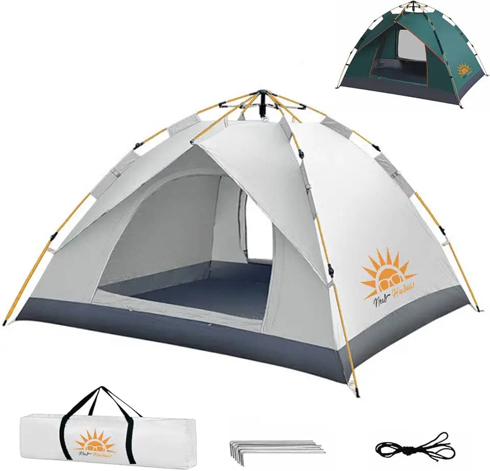 Barraca de Camping Automática Impermeável 2-3 Pessoas, Leve e Pronta para Praia, Mochilão e Caminhadas,Versão Upgraded: À Prova D'Água & Proteção Solar