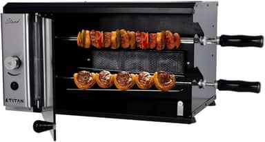 Churrasqueira de Bancada a Gás com 2 Espetos Stand GLP 220V Titan