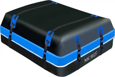 Bolsa de transporte de carga no telhado, bolsa de bagagem de teto de carro impermeável de 15 pés cúbicos para todos os veículos SUV com/sem trilhos, inclui 10 tiras reforçadas + 4 ganchos de porta,