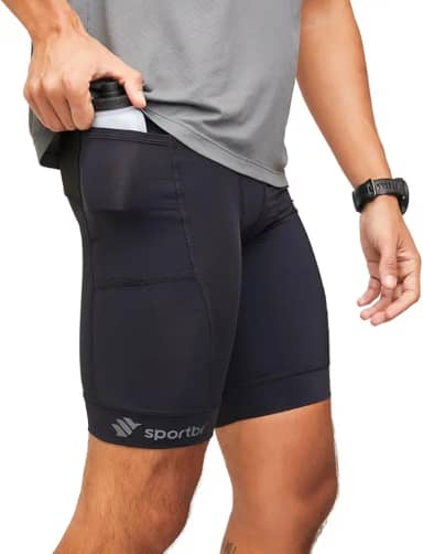 Bermuda de Compressão Masculina com 6 Bolsos - Short Térmico para Exercícios, Proteção FPU 50 - Ciclismo, Corrida - Sport BR