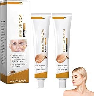 A-life Creme de veneno de abelha, 2 peças de creme de remoção de rugas, firmador, hidratante para levantar a pele, adequado para o rosto e pescoço
