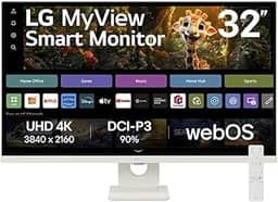 Monitor LG MyView Smart - Tela UHD 4K 32', WebOS, ThinQ Home, Air Play, Screen Share, Bluetooth, – 32SR73U-W