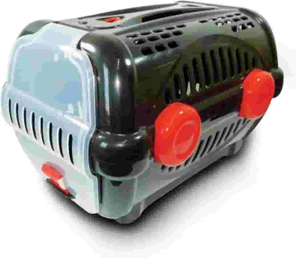 Furacão Pet Luxo Caixa de Transporte, Preto/Vermelho, 1