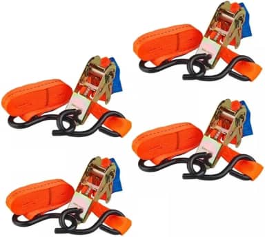 Kit com 4 Conjuntos de Catraca com Cinta de Amarração - 3mt, 800kg - Ideal para Náutica, Motos, Barcos, Carrocerias e Carretinhas