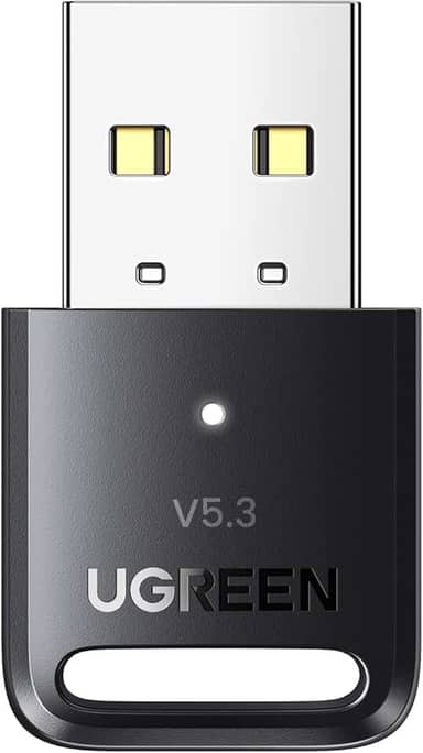 UGREEN Adaptador Bluetooth USB para PC, dongle Bluetooth 5.3 para laptop, mouse, teclado, impressoras, fones de ouvido, alto-falantes, controladores PS5/Xbox/Switch Pro, adaptador Bluetooth sem driver