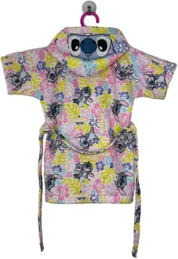 Roupão Aveludado Infantil Quimono Estampado com Capuz Stitch M Com 1 peça