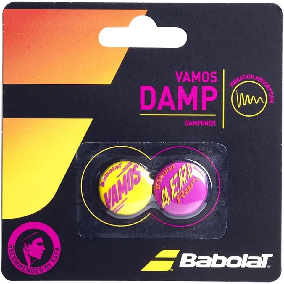 Antivibrador Babolat Rafa Vamos Damp com 02 Unidades Roxo e Amarelo