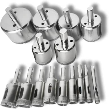 Kit 15 Peças Brocas Diamantadas Serra Vidro Ceramica 6-50mm