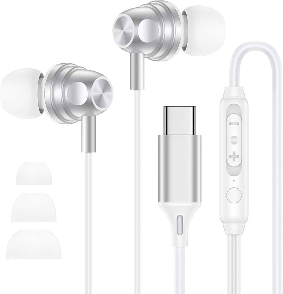 Fones de ouvido com fio para iPhone 17/Air/17 Pro/17 Pro Max/16e/16/16 Plus/16 Pro Max/15 Plus/15 Pro/15 Pro Max/15 Pro Max Fones de ouvido com fio USB C Tipo C Fone de ouvido com microfone, controle