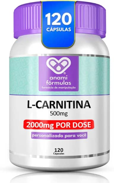 L-Carnitina Pura 2000mg 100% Pura Concentrada 120 Cápsulas
