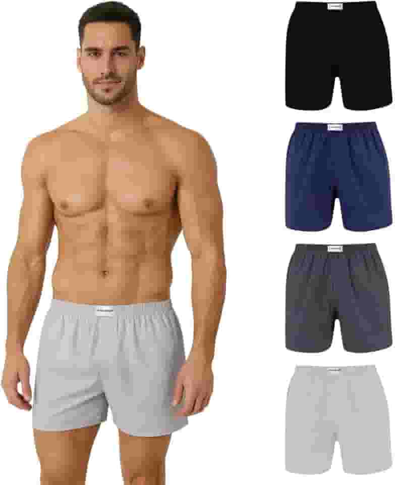 Kit 4 Cuecas Samba Canção Algodão Rouper Basic Masculino