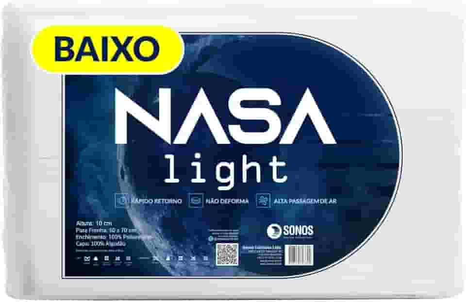 Travesseiro Sonos Nasa Light Baixo 10cm de Altura