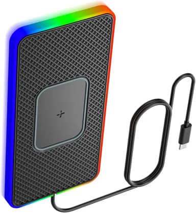 RGB 15W Carregador Sem Fio para Carro Antiderrapante Tapete de Carregamento Sem Fio para Celulares