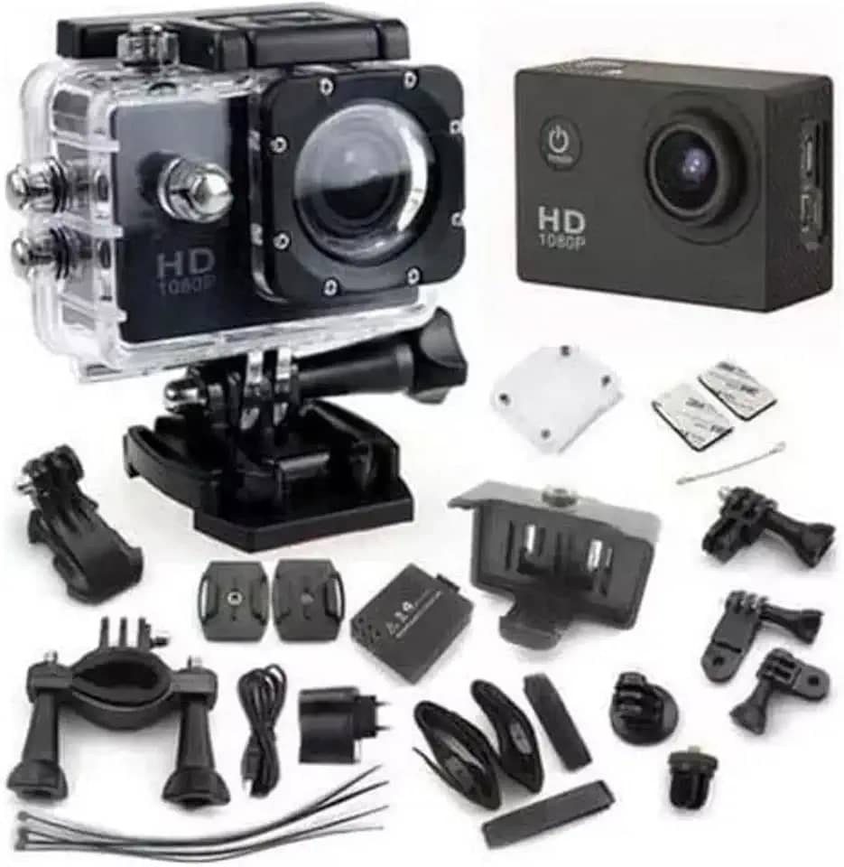 Câmera de Ação 4K Ultra HD, À Prova D'água, Wi-Fi, Tela 2.0', com Acessórios para Esportes