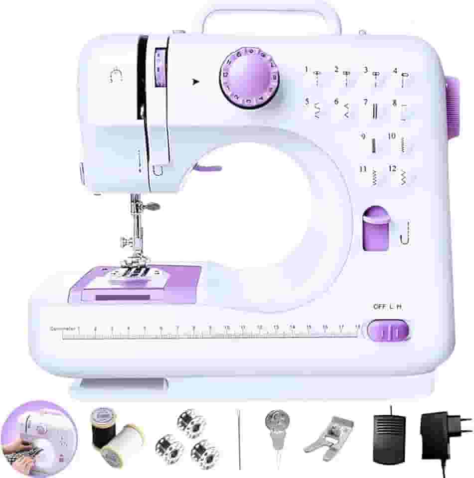 Máquina de Costura Doméstica Portátil 12 Pontos – Compacta, Elétrica, Leve e Fácil de Usar