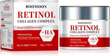 Creme facial de colágeno retinol com ácido hialurônico, creme de rugas para rosto, pescoço com ácido hialurônico de colágeno, creme facial hidratante para dia e noite para homens e mulheres, 50 g (1)