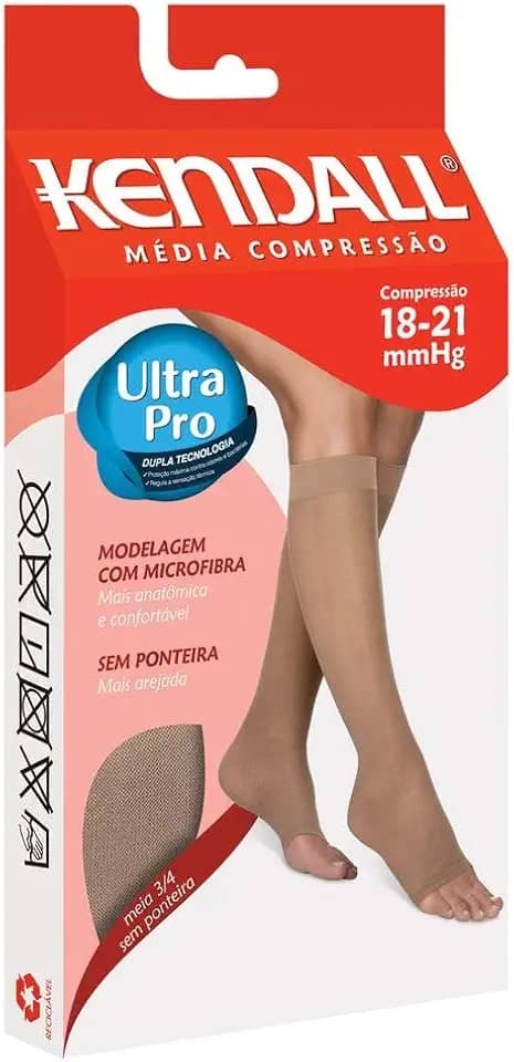 Meia Kendall 3/4 Média Compressão sem ponteira 1871 Castanho - M