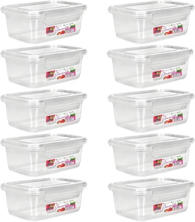 Kit 10 Potes Marmita Fitness 750ml Travas Freezer Microondas