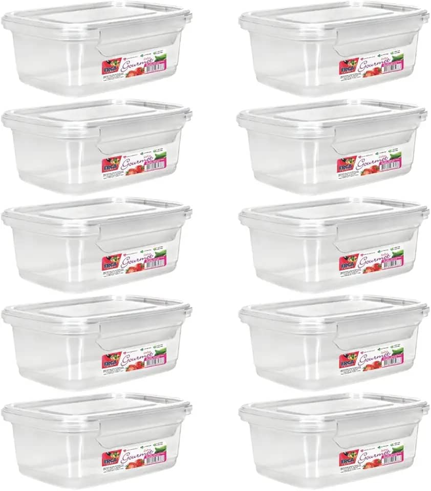 Kit 10 Potes Marmita Fitness 750ml Travas Freezer Microondas