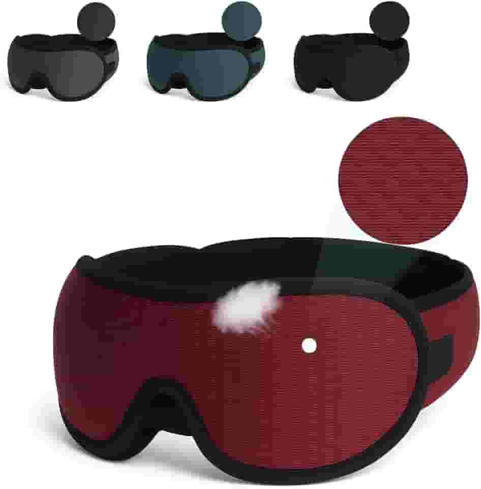 Genérico Máscara de dormir 3D confortável que bloqueia 100% luz com espuma respiravél espuma de memória (Vinho)