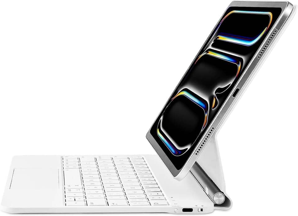 Mobee Capa com Teclado Mágico para iPad Pro 11 polegadas 2024 (M4), Capa com Teclado Magnético Painel Multi-Touch, Retroiluminado, Leve