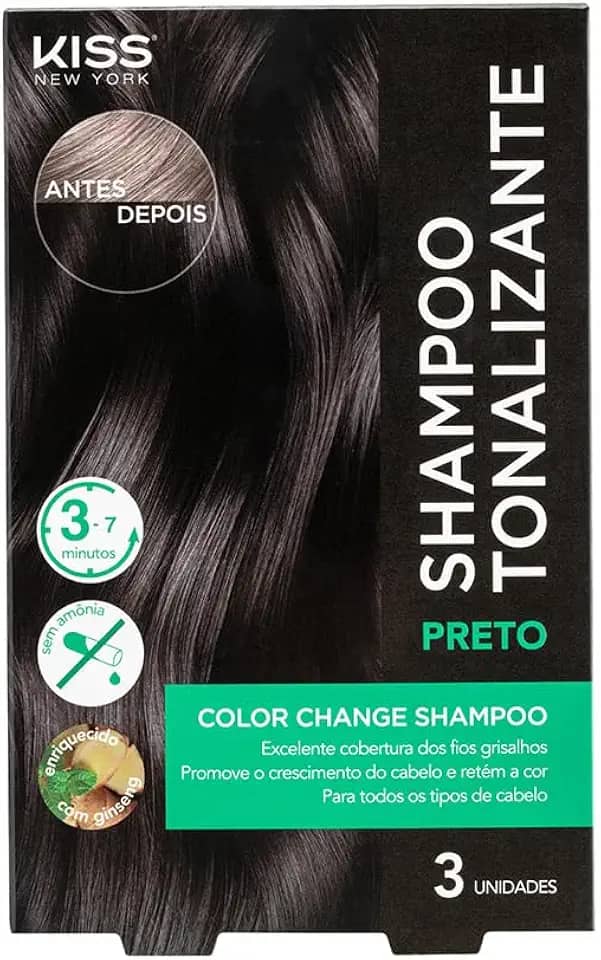 KISS NEW YORK Color Change Shampoo - Shampoo Tonalizante Preto