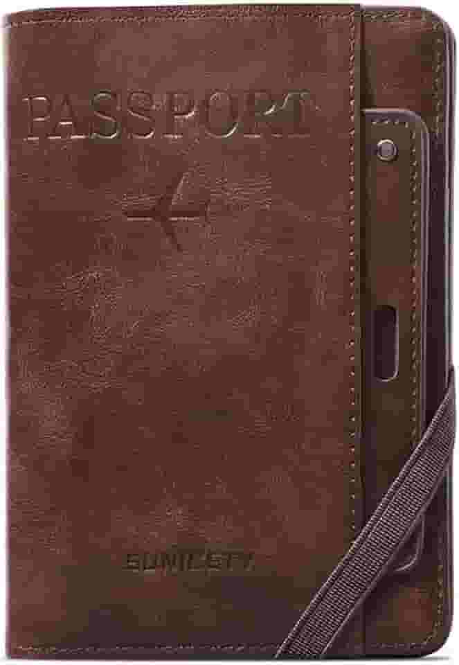 Carteira Porta Passaporte Documentos Viagem, Porta Documentos Passaporte Carteira Couro Com Rfid Mais Segurança e Tranquilidade Na Sua Viagem