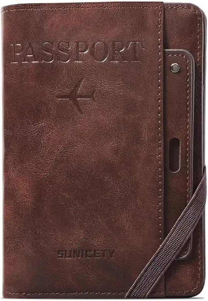 Carteira Porta Passaporte Documentos Viagem, Porta Documentos Passaporte Carteira Couro Com Rfid Mais Segurança e Tranquilidade Na Sua Viagem