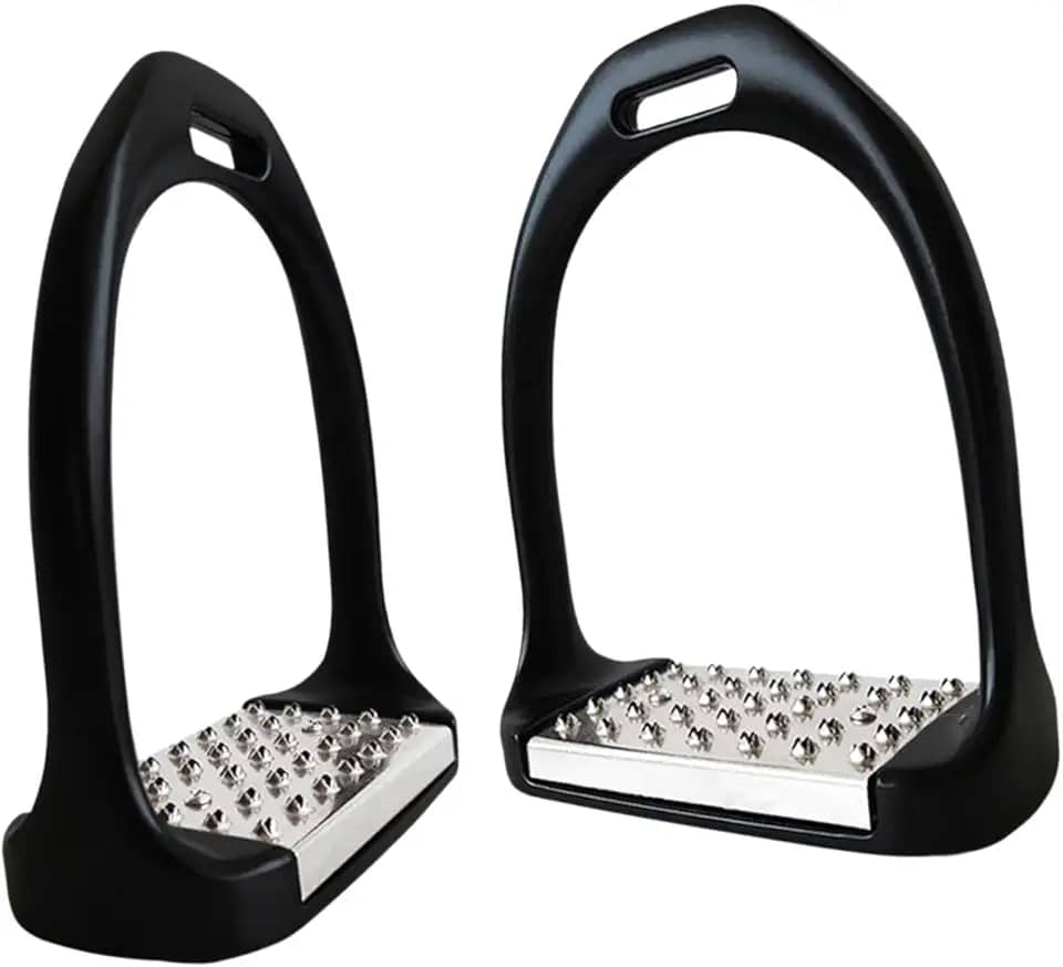 menolana 2 peças de estribos para equitação, equipamento equestre, leve, resistente, enjaulado, suprimentos equestres para equipamentos de sela