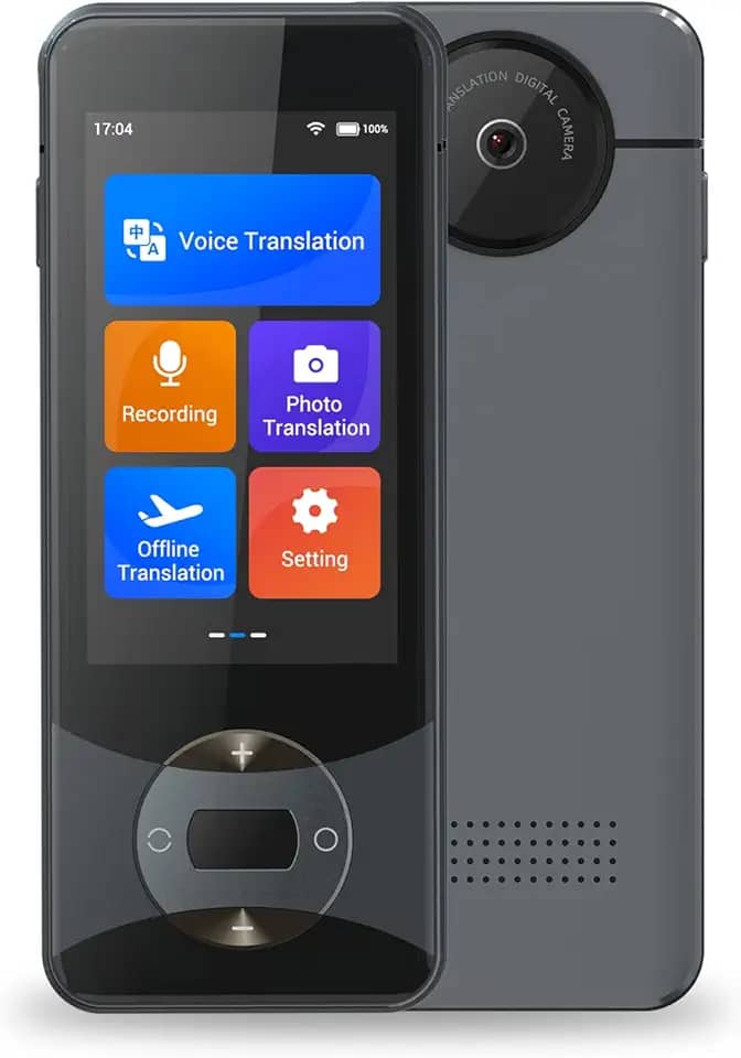 Anfier Dispositivo tradutor de idiomas 144 idiomas AI Voice Translator W10 com tela sensível ao toque de 3 polegadas Suporte de tradução instantânea bidirecional para viagens de negócios
