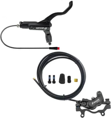BUCKLOS Conjunto De Freio A Disco Hidráulico Para E-Bike Zoom Hb876E, 2 Pinos, 4 Pistões, Desligamento Elétrico, Dianteiro Esquerdo, 1100 Mm, Traseiro Direito, 1850 Alavanca Liga Alumínio Com Adapta