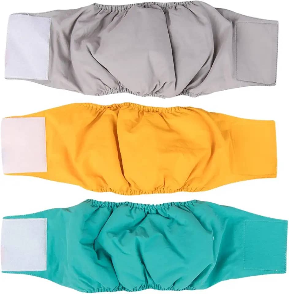 MFMEXUL 3 Faixas Reutilizáveis para Barriga de Cachorro Macho, Calcinhas, Fraldas, Confortáveis E Macias para Filhotes, M