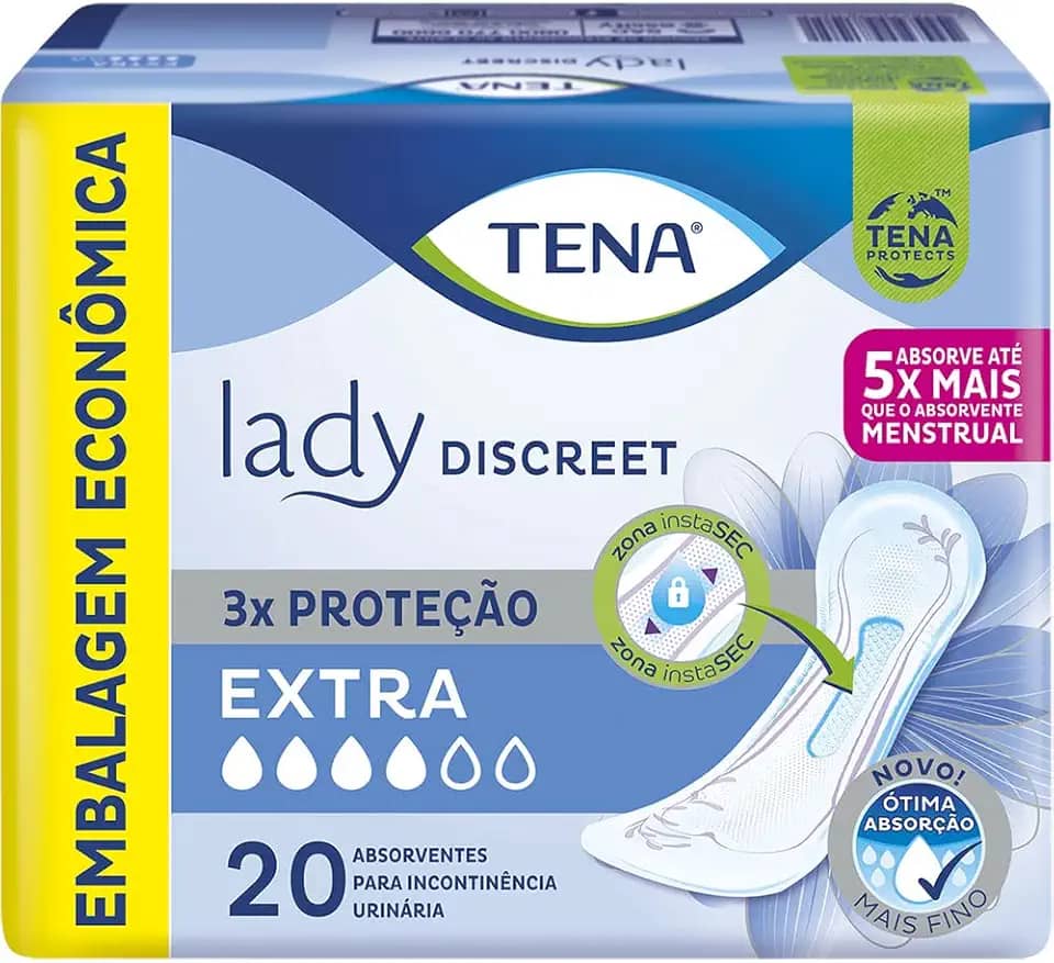 Absorvente Para Incontinência Urinária Tena Lady Discreet Extra 20 Unidades
