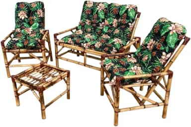 cadeiras de bambu conjunto completo sofá móveis poltonas