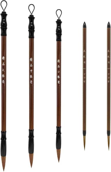 Knana Conjunto de 6 pincéis de caligrafia chinesa, Sumi Maobi, desenho, aquarela, caligrafia, kits de caligrafia para iniciantes