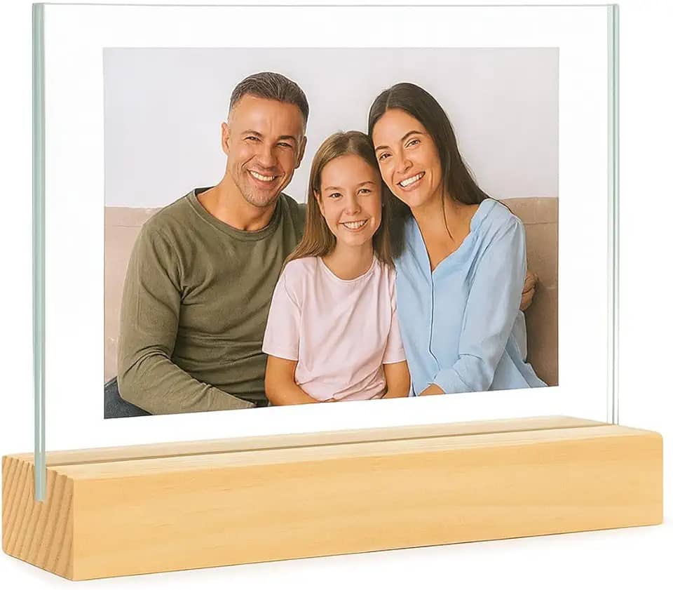 Porta Retrato 10x15 Polaroid Madeira Pinus Com Vidro Duplo Incolor