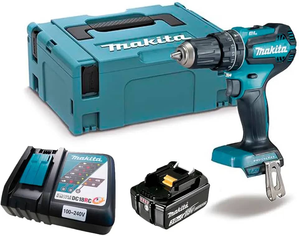 Parafusadeira e Furadeira de impacto Makita 18V Dhp485rf1j Maleta e 1 Bateria 3Ah
