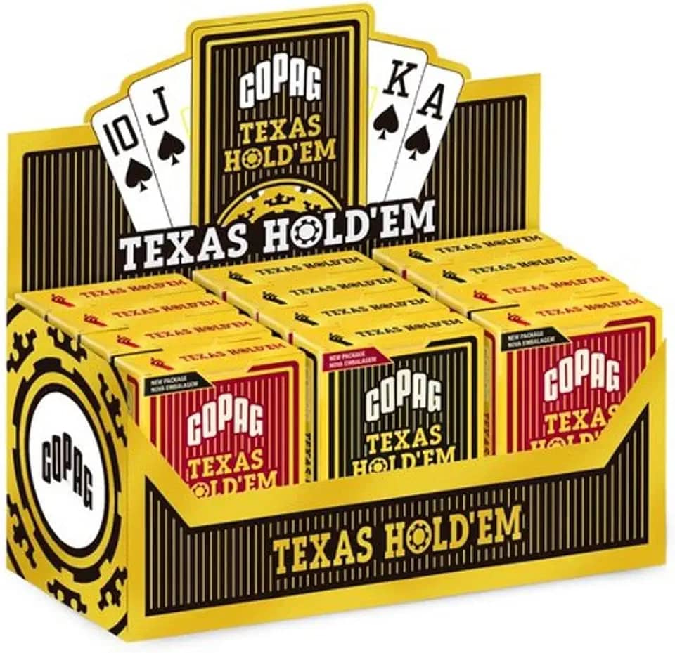 Caixa C/ Doze Baralhos Copag Texas Hold'em Plástico Poker