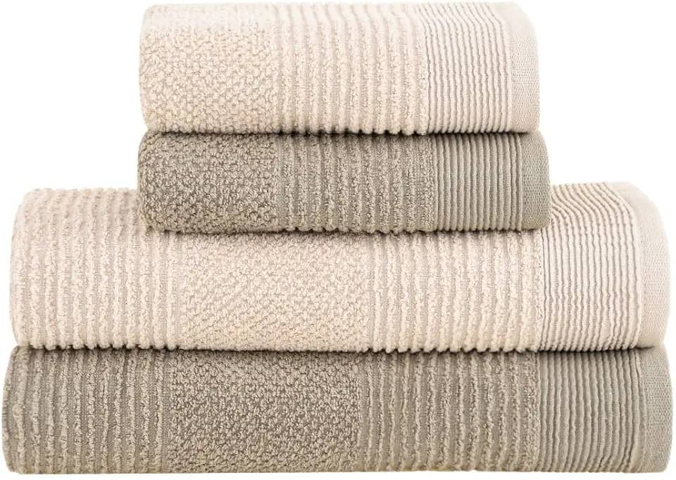 Jogo de Toalhas Buddemeyer Maya Extra Soft Banho Bege/Kaki 4 peças