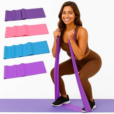 Kit com 3 Faixas de Resistência Elástica para Exercícios Fitness, Yoga, Pilates, Fisioterapia e Treino Funcional - Elástico Premium de Fortalecimento