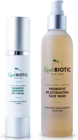 Vinagre de maçã creme facial e lavagem dupla, hidratante, alívio de vermelhidão para pele seca, oleosa, sensível, chá verde natural, camomila